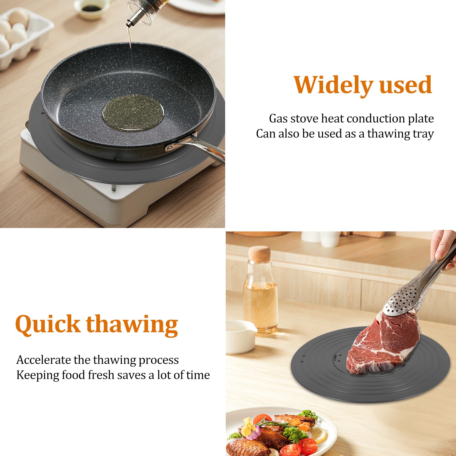 Lifenergric Plaque convertisseur de plaque à induction, plaque convertisseur à induction, plaque diffuseur de chaleur en acier inoxydable avec poignée amovible pour cuisinière à gaz, 16 cm Lifenergric Plaque convertisseur de plaque à induction, plaque convertisseur à induction, plaque diffuseur de chaleur en acier inoxydable avec poignée amovible pour cuisinière à gaz, 16 cm