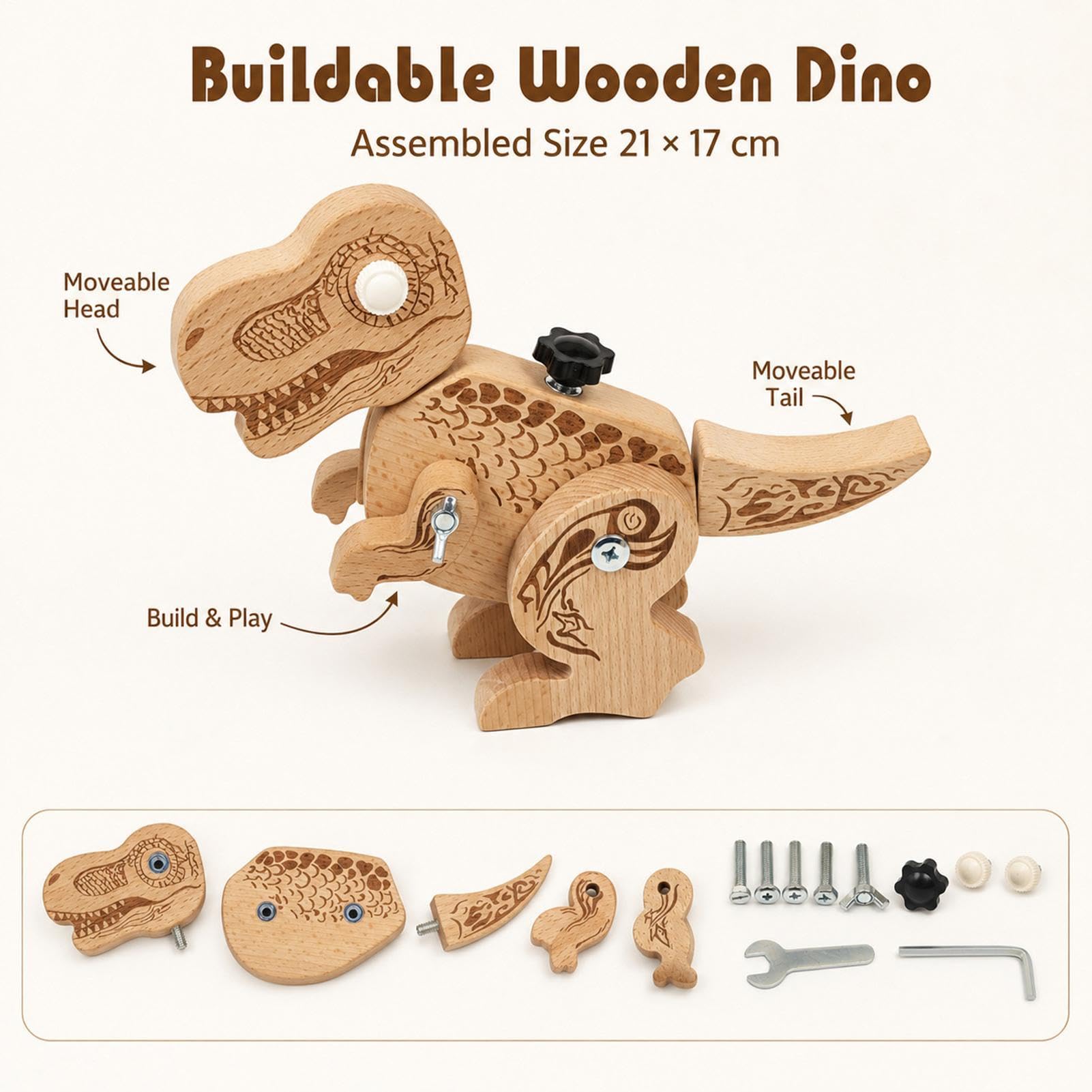 Puzzle Dinosauro in Legno da costruzione di dinosauri attività educativa