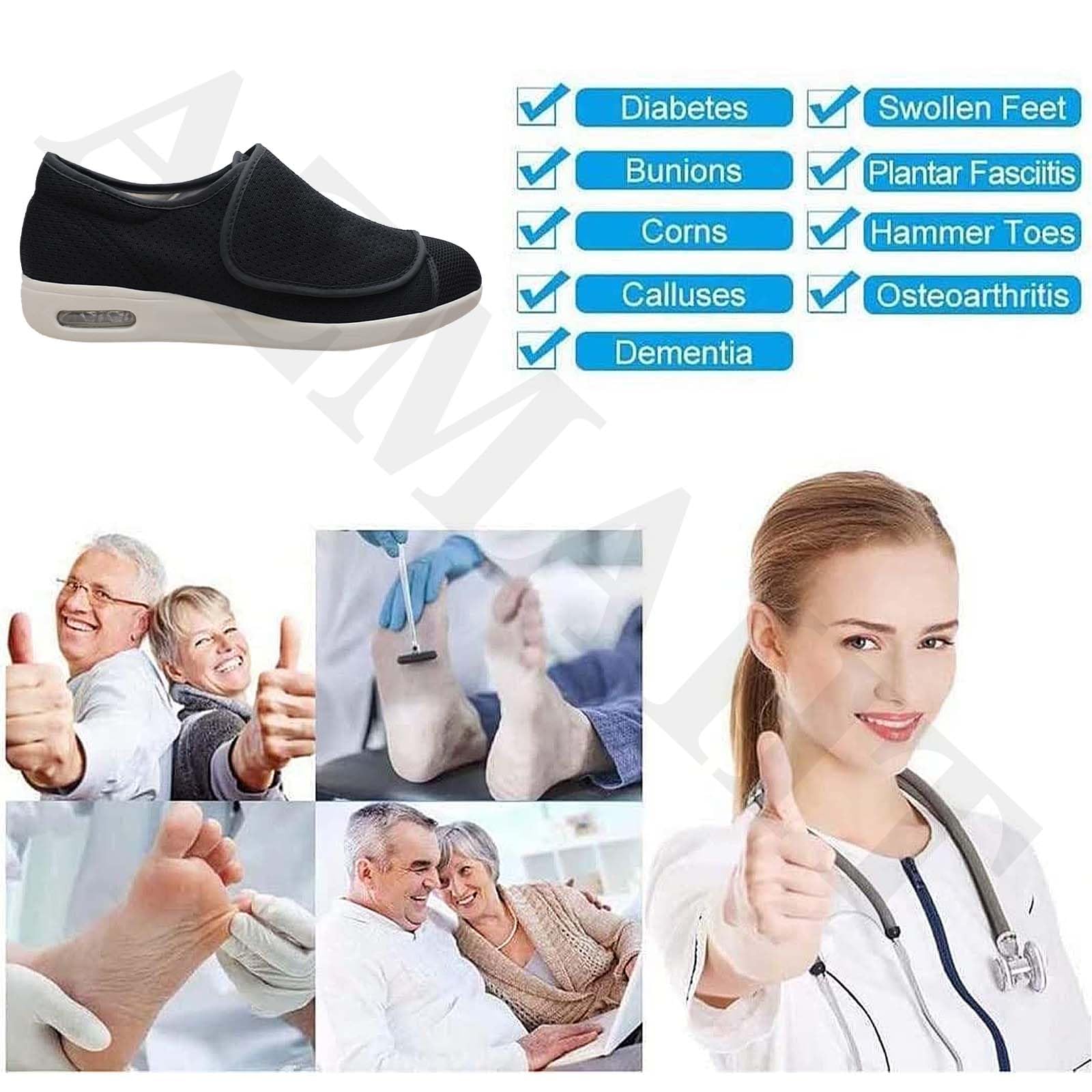 Zapatos Ortopédicos Fascitis Plantar Zapatos Osteoartritis Hombre Zapatillas de Deporte Zapatos Sanitarios Zapatos Diabético Soporte ortopédico para el Arco,Dark Grey,43 EU