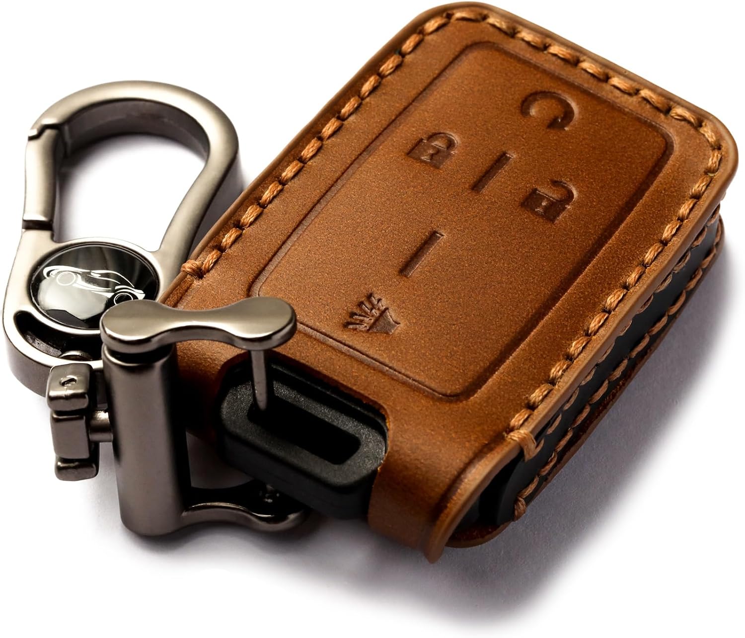 Key Fob Cover for Chevy Silverado Colorado GMC Canyon Sierra 2014 2015 2016 2017 2018 2019 2020 2021 Keyless Entry Remote (4B-Brown)