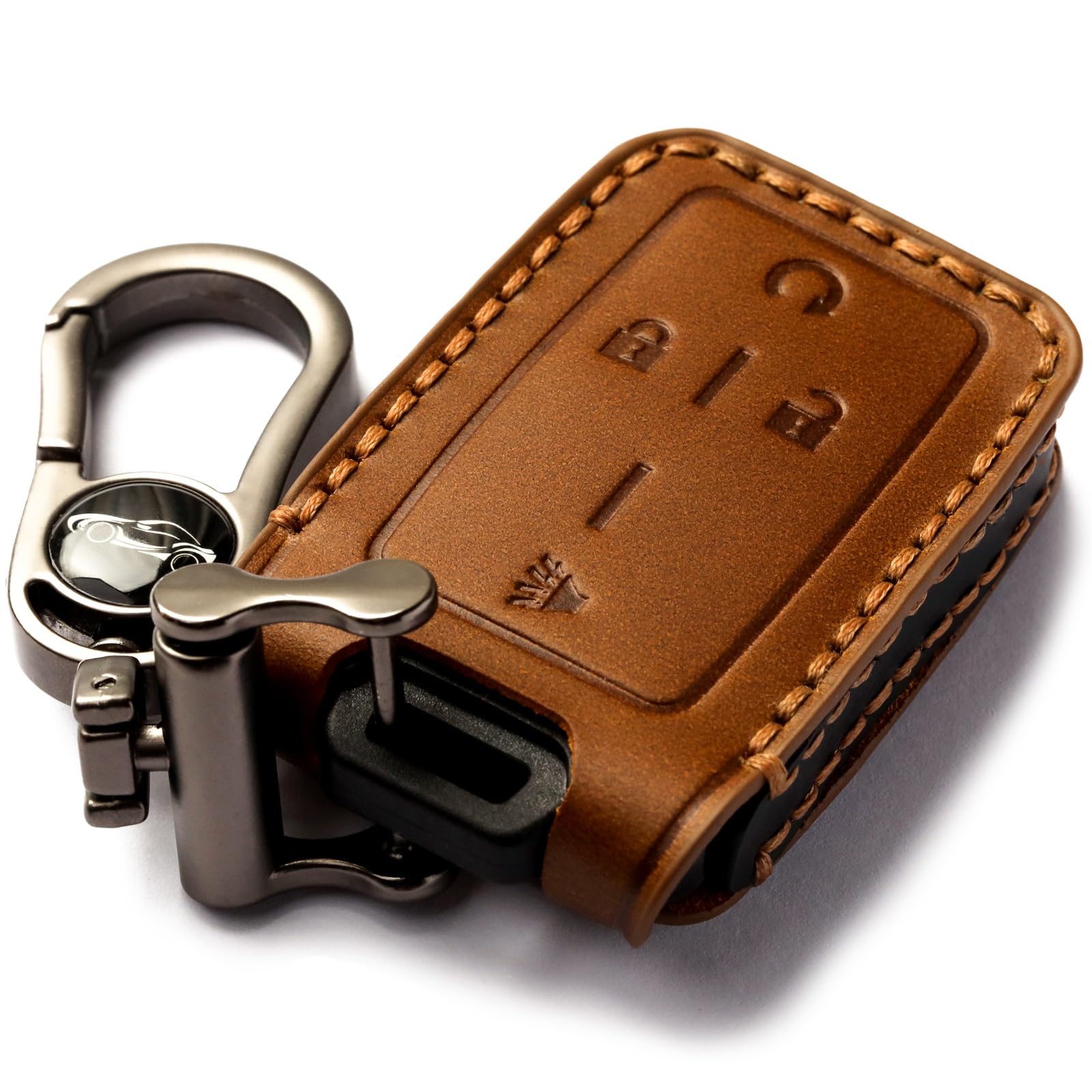 GLECHAZ Key Fob Cover for Chevy Silverado Colorado GMC Canyon Sierra 2014 2015 2016 2017 2018 2019 2020 2021 Keyless Entry Remote (4B-Brown)