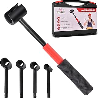 Upgraded 4 in 1 Door Hinge Adjustment Tool Kit, Heavy Duty Gap Adjustment Wrench Set with Rubber Grip, Professional Door Hinge Repair Tool for Commercial & Residential Use.(Threaded Connection)