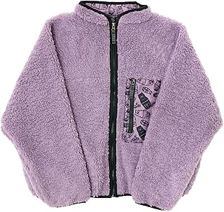 OJICO 日本製 フリースジャケット「NEKO-RYOSHKA」(ネコリョーシカ) ラベンダー グレー 猫 動物 男女兼用 キッズ レディース メンズ トレーナー 【Official】