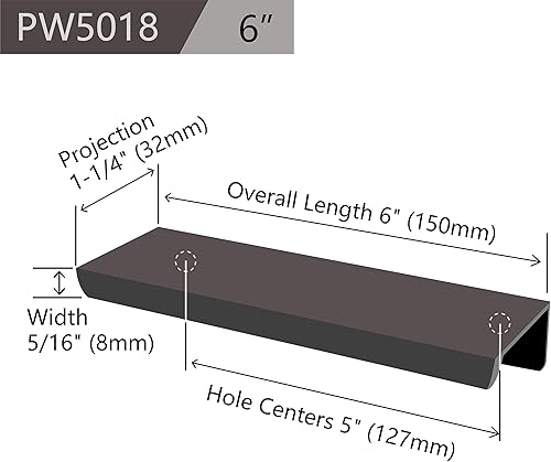 Miniatura 2 de Jetland tiradores para gabinetes, cajones, bordes para tirar, tiradores ocultos para cocina, garaje, serie PW5018
