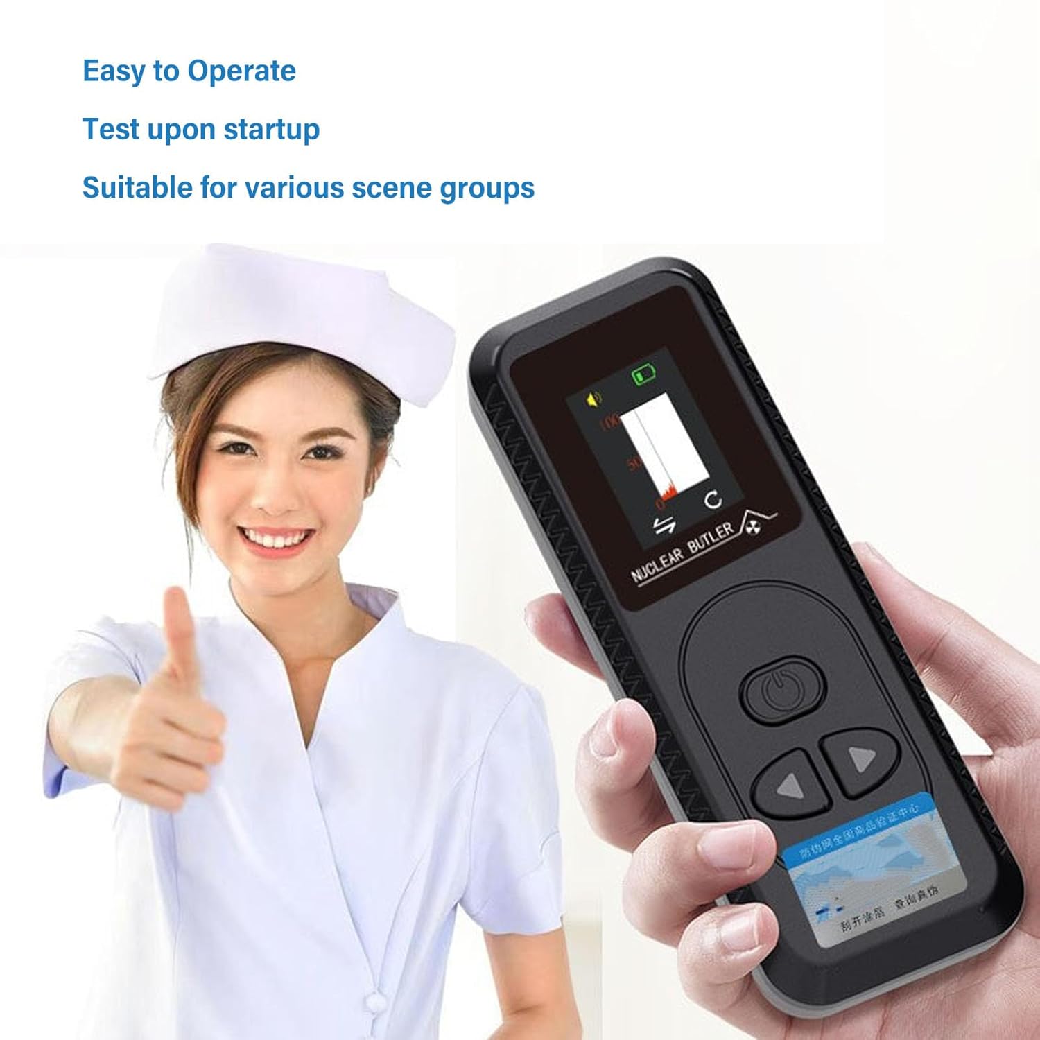 Nuclear Radiation Detector Geiger Counter Portable Handheld LCD Display Radiation Dosimeter with Audible Visual Alarm for Nuclear Waste Testing Industrial Monitoring Medical