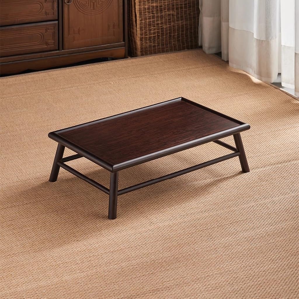 Japanese Style Wood Bench Stool, Low Dining Table, Small Drawing Reading Studying Floor Table, Low Tea Table for Sitting on The Floor, for Meditation, Dining & Spiritual Practices Sofa Table