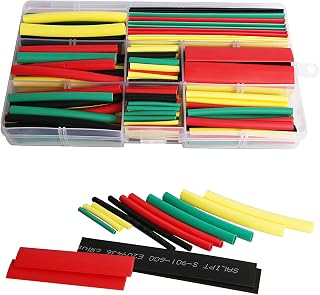 Heat Shrink Tubing Kit, Heat Shrink Tubes Wire Wrap, Ratio 2:1 Electrical Cable Sleeve Assortment with Storage Case for Long Lasting Insulation Protection (8 Sizes, 4 Colors)180pcs