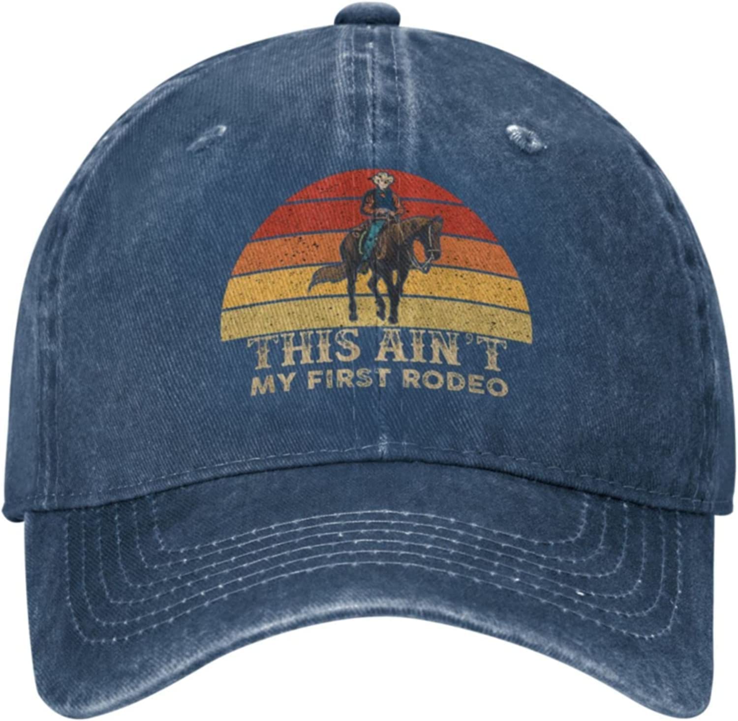 Fjqwklf Unisex Navy Blue This Ain't My First Rodeo Hat Men Dad Hat Cool Caps