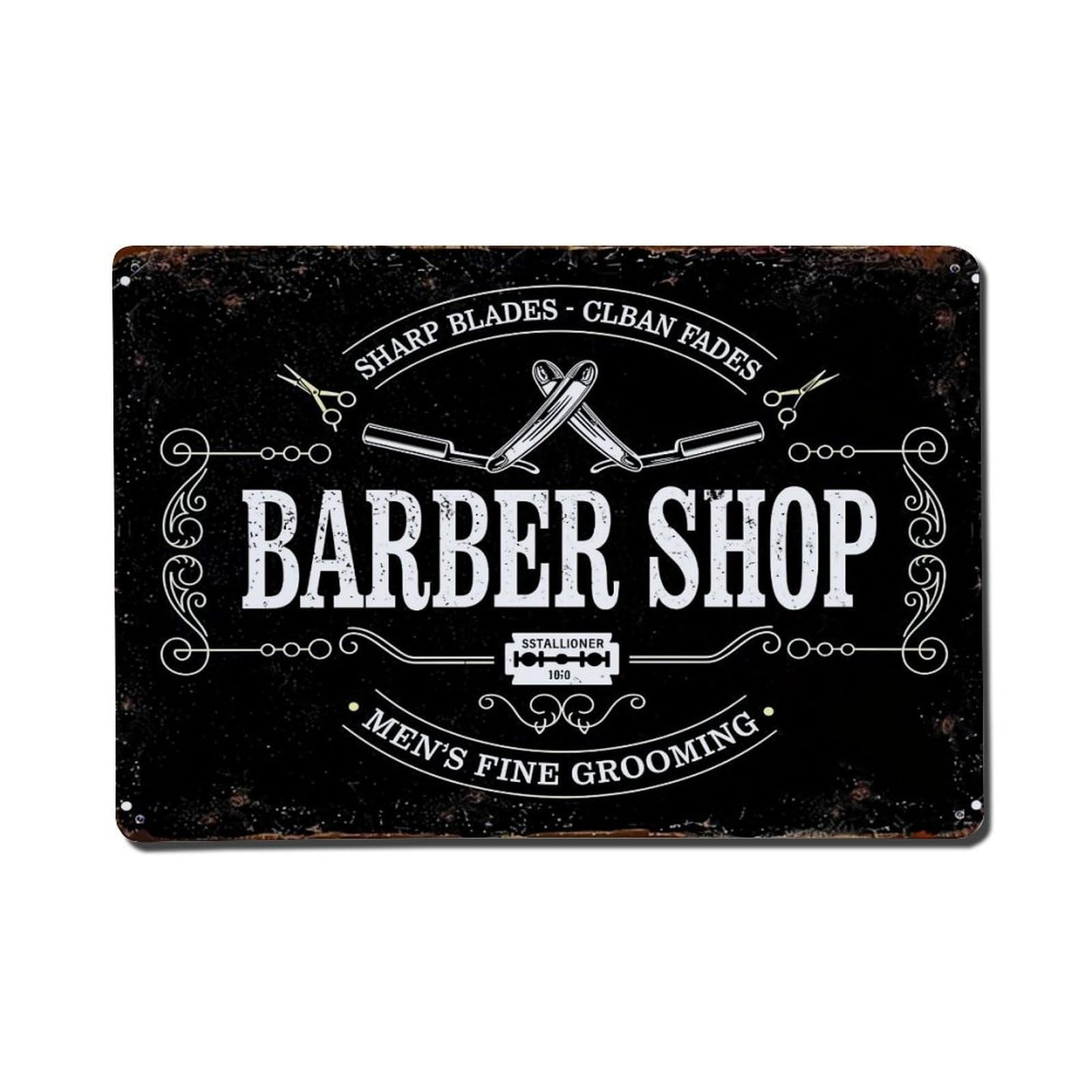 Barber Shop Sign Design Pattern Metal Tin Sign Plaque