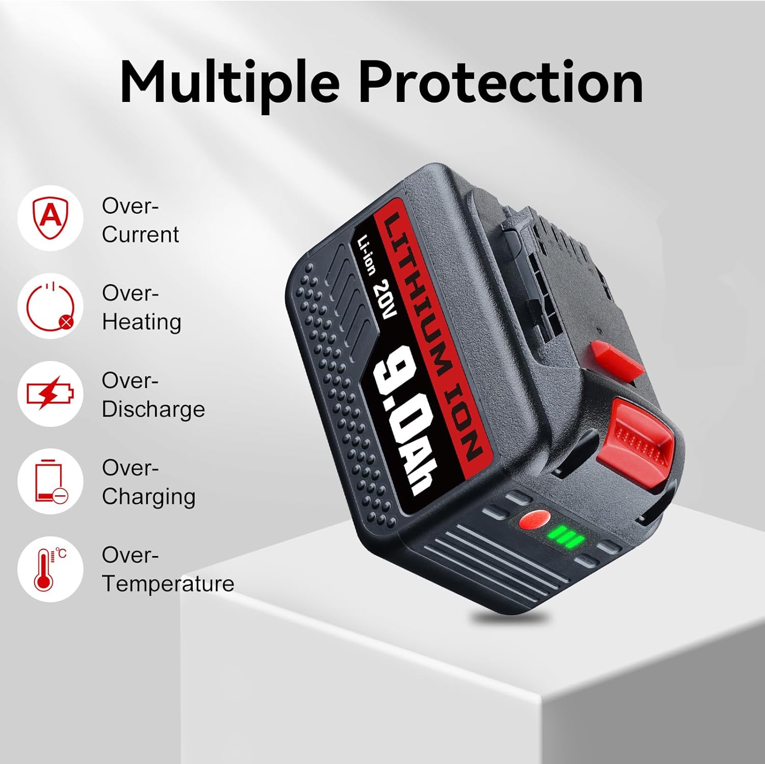 DCB200 9.0Ah Lithium Battery Replacement for Dewalt 20V Battery and DCB112 Charger Compatible with Dewalt Battery DCB201 DCB202 DCB203 DCD/DCF/DCG Cordless Power Tools