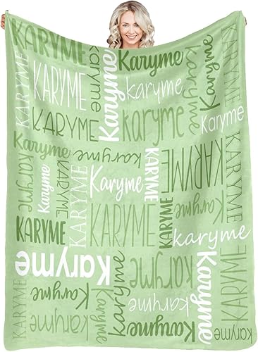 Miniatura 12 de Mantas personalizadas con nombres, regalos para bebés, niñas y niños, manta personalizada de vellón suave y sherpa con nombre para niños y adultos,