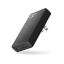 CIO NovaPort SLIM DUO 65W 2C [Ultra-thin 14mm with CIO's proprietary technology NovaIntelligence] PD GaN High Output 2-Port Type-C Compact Fast Charger Type C USB Simultaneous Charging for iPhone 17