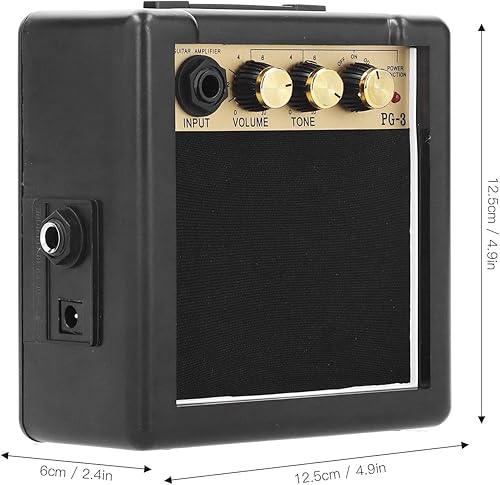 Miniatura 2 de Amplificador de guitarra, mini amplificador de guitarra dorado y negro, compacto para practicar música para niños principiantes para entusiastas de