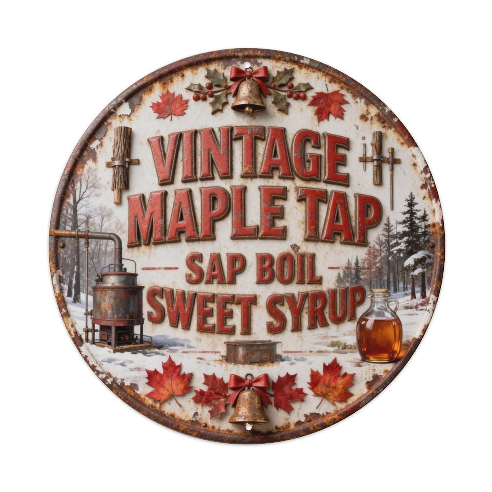 VINTAGE MAPLE TAP SAP BOIL SWEET SYRUP Metal Tin Sign Plaque