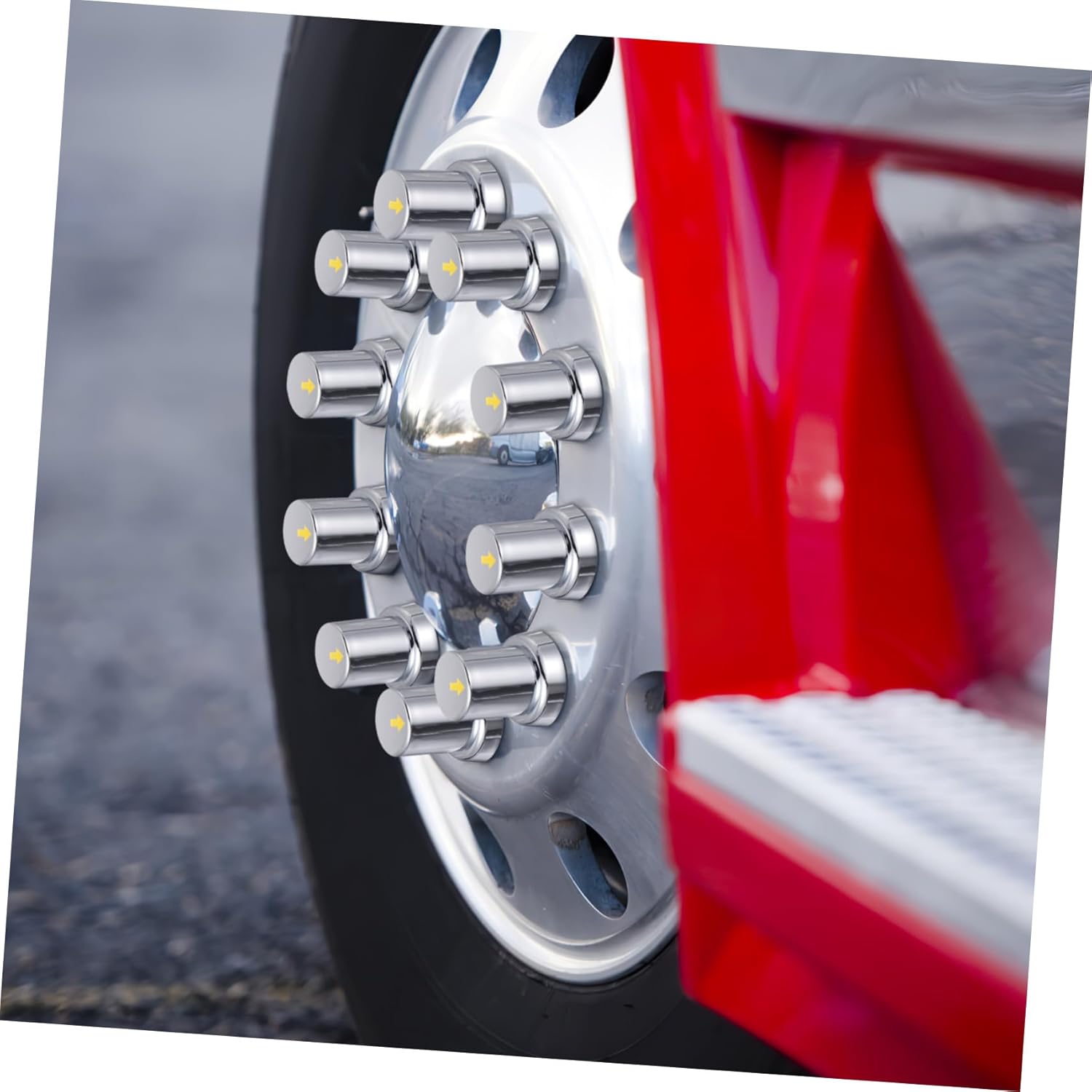 20pcs Chrome Wheel Nut Covers for Trucks Trailers Buses Protective Lug Nut Caps with Easy Installation Automotive Wheel Fitment Tool Rust and Damage Resistant