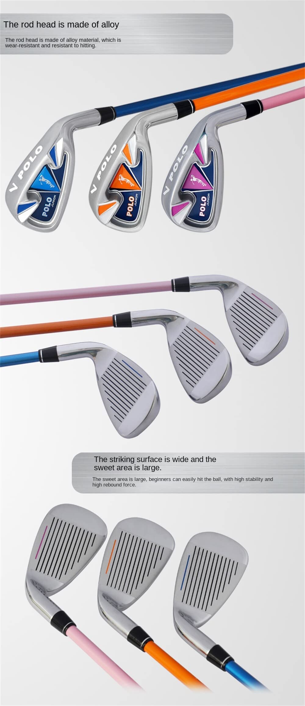 Hierros para palos de golf para zurdos, perfectos para niños y niñas, juego de aprendizaje de golf #7 para niños