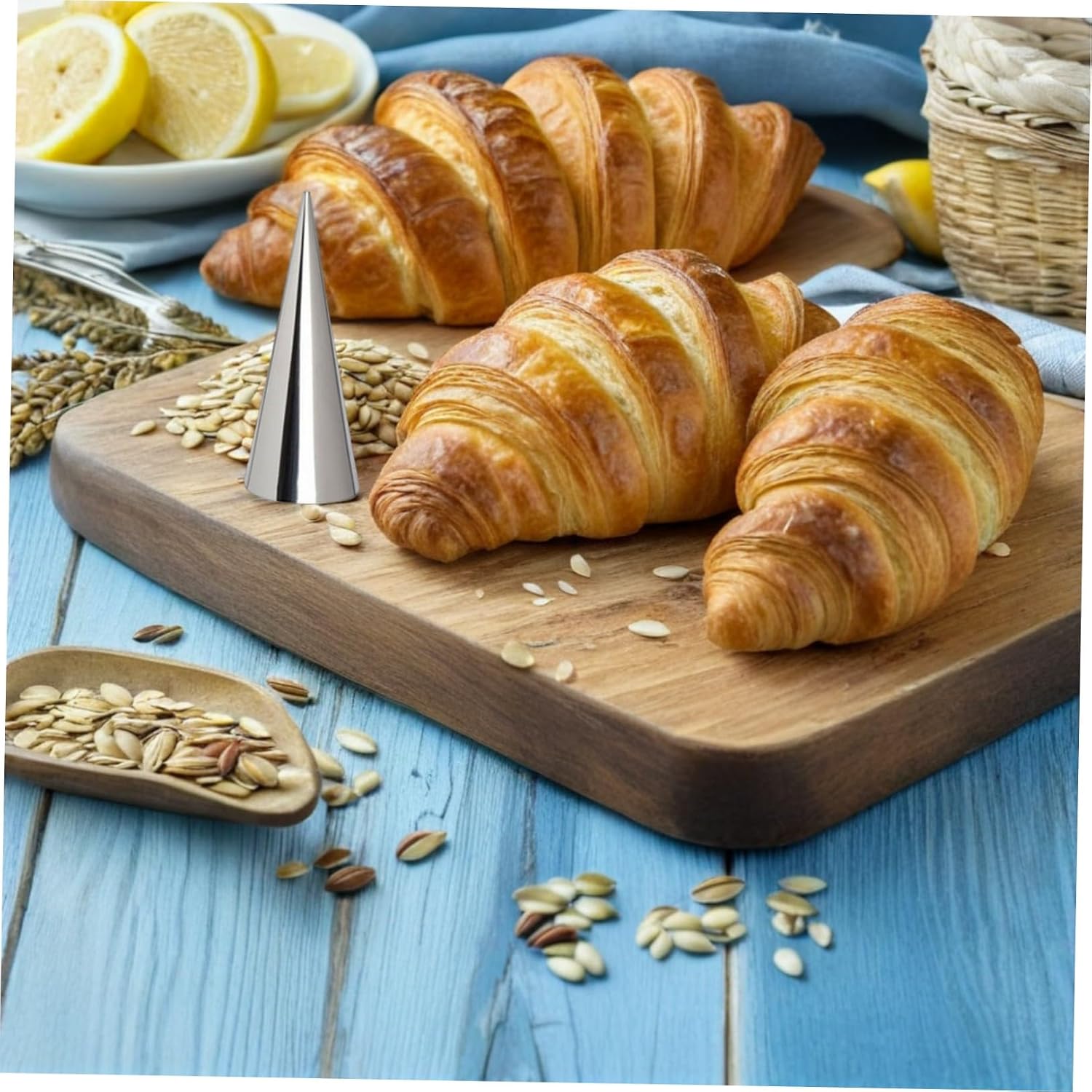 Stainless Steel Cream Horn Molds and Pastry Baking Cones Set, 85pcs Large Conical Croissant Roll Forms with Cleaning Brushes, Metal Cannoli Tubes for Dessert Baking and Kitchen Use