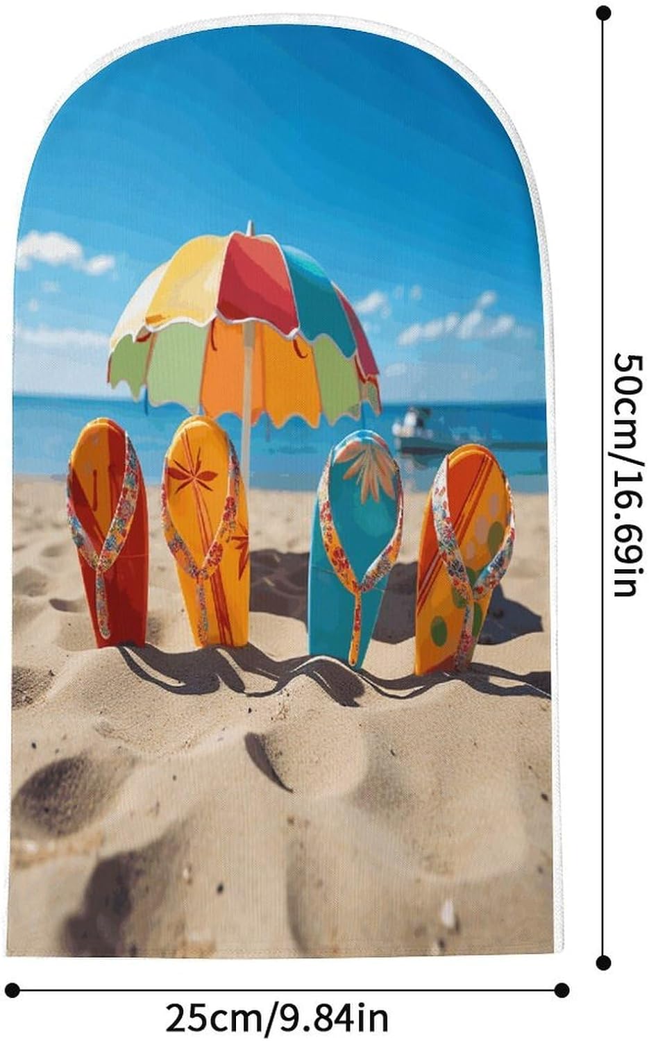 Colorful Flip Flops Beach Ball Balaclava Mesh Print Funny Face Mask Breathable Ski Masks Personalized Sun Protection Full Face Covers Neck Gaiter Windproof Head Masks for Pranks&Outdoor image 2