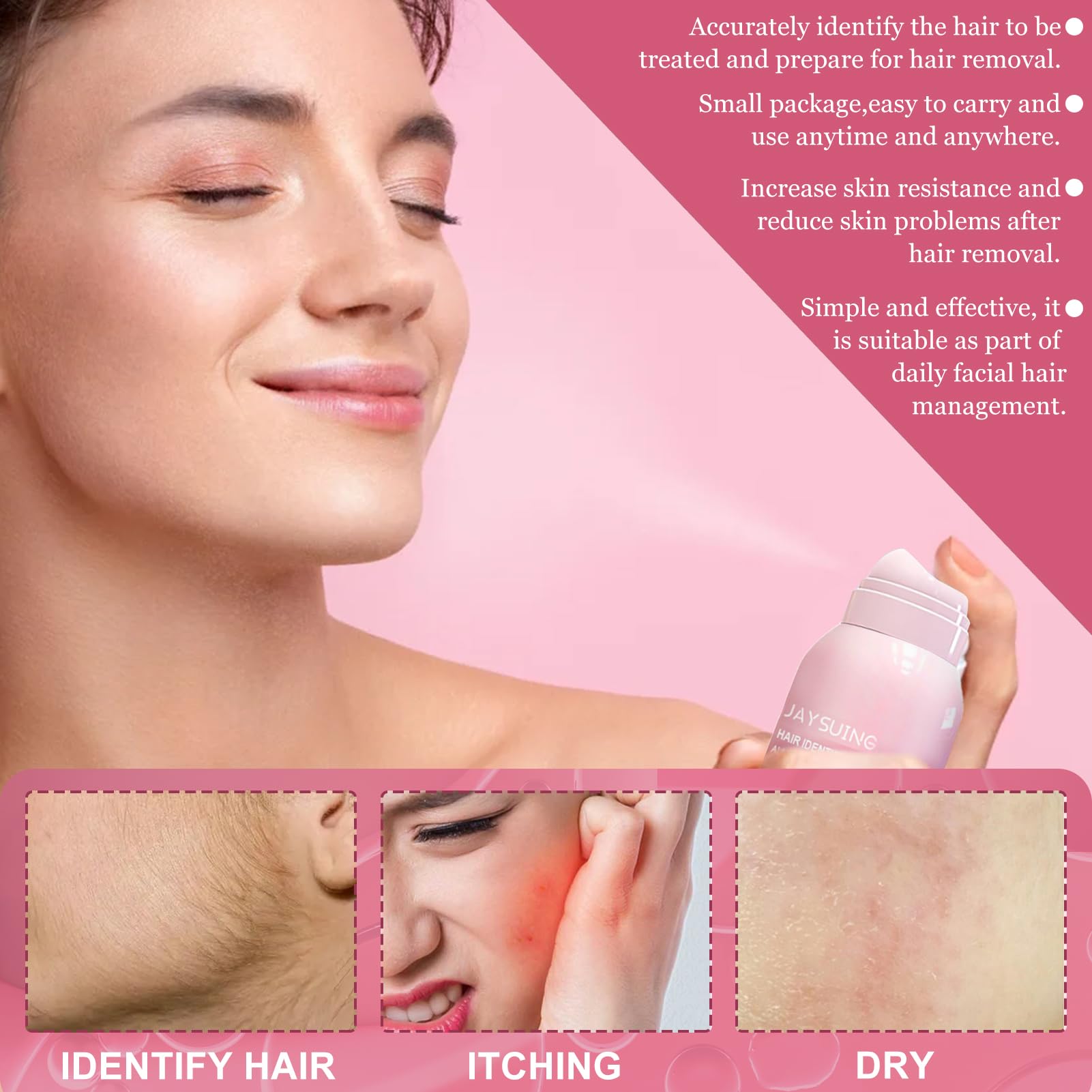 Spray identificador de cabello para afeitado facial Herramienta de dermaplaning Depilación