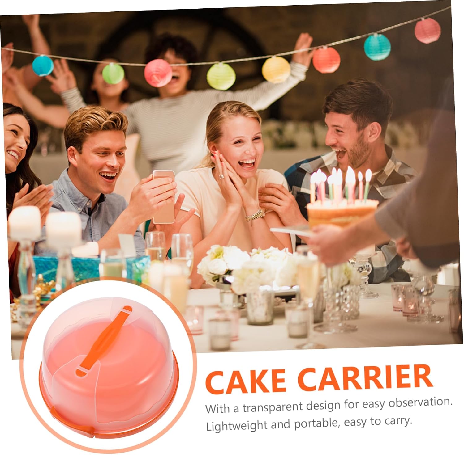 Ciieeo Handheld Cake Carrier with Lid to Dessert Storage Container Reusable Travel Cake Box for Freshness Versatile Pastry Display Portable Cake Holder