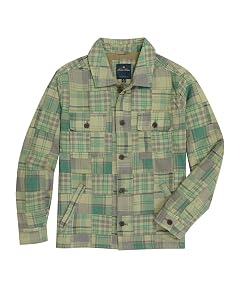 Cotton Patchwork Madras Shirt Jacket ML00884: Green Multi 100227292 Cotton Patchwork Madras Shirt Jacket ML00884: Green Multi 100227292