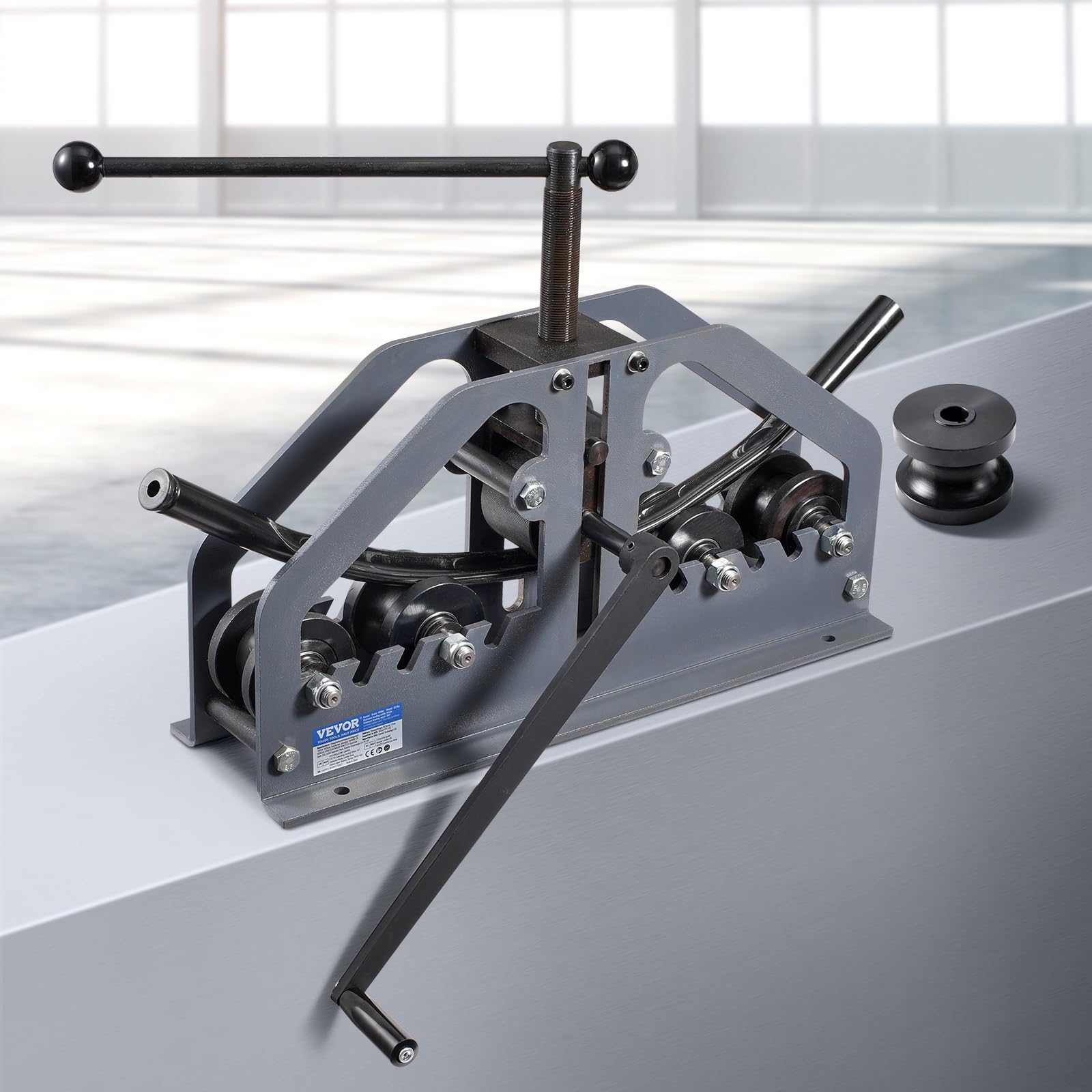 VEVOR Dobladora de Tubos Manual 1-1/2" 6 Troqueles Herramienta para Doblar Tubos de Aluminio Cobre de 360° para Tubos Cuadrados, Redondos, Barras Planas para Aire Acondicionado, Reparación de Autos