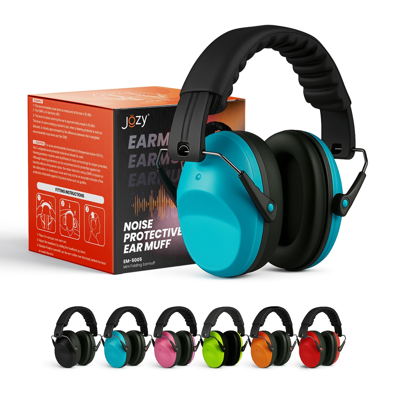 Jozy Noise Canceling Headphones for Kids, SNR 26dB Ear Protection for Autism, Sound Proof Sensory Muffs for Hearing, Concerts