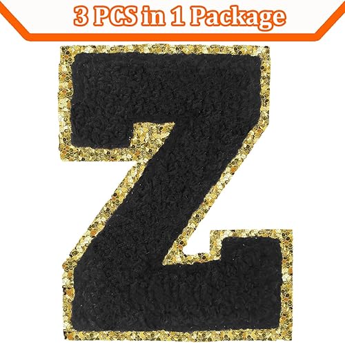 Miniatura 353 de Parches de letras termo-adhesivas de felpilla para chaquetas, parches de letras universitarias con brillantina para planchar en la letra azul A