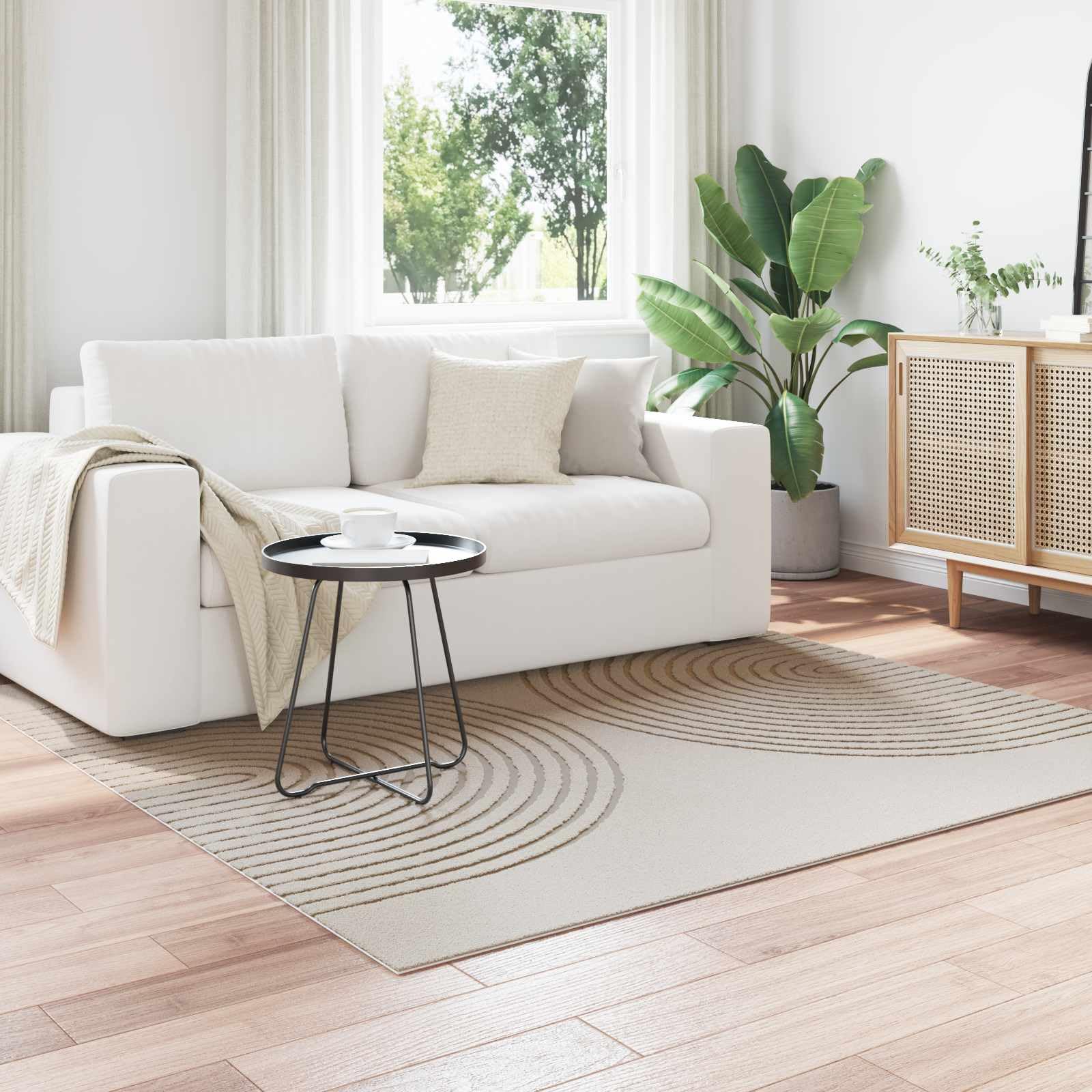 Alfombra grande para sala de estar y oficina: alfombra resistente y fácil de limpiar, lavable a máquina para mayor comodidad con acabado texturizado moderno