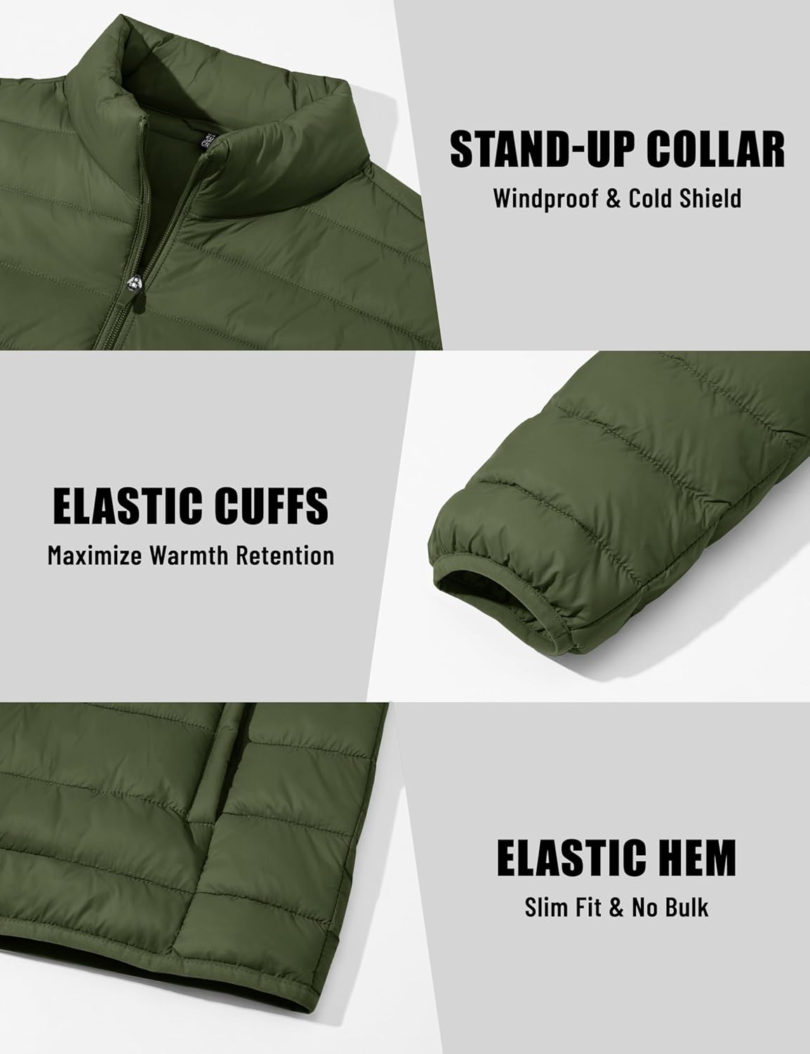 MAGNIVIT Men's Puffer Jackets Lightweight Warm Winter Coat Water-Repellent Windbreaker Insulated Quilted Packable Jacket - Image 6
