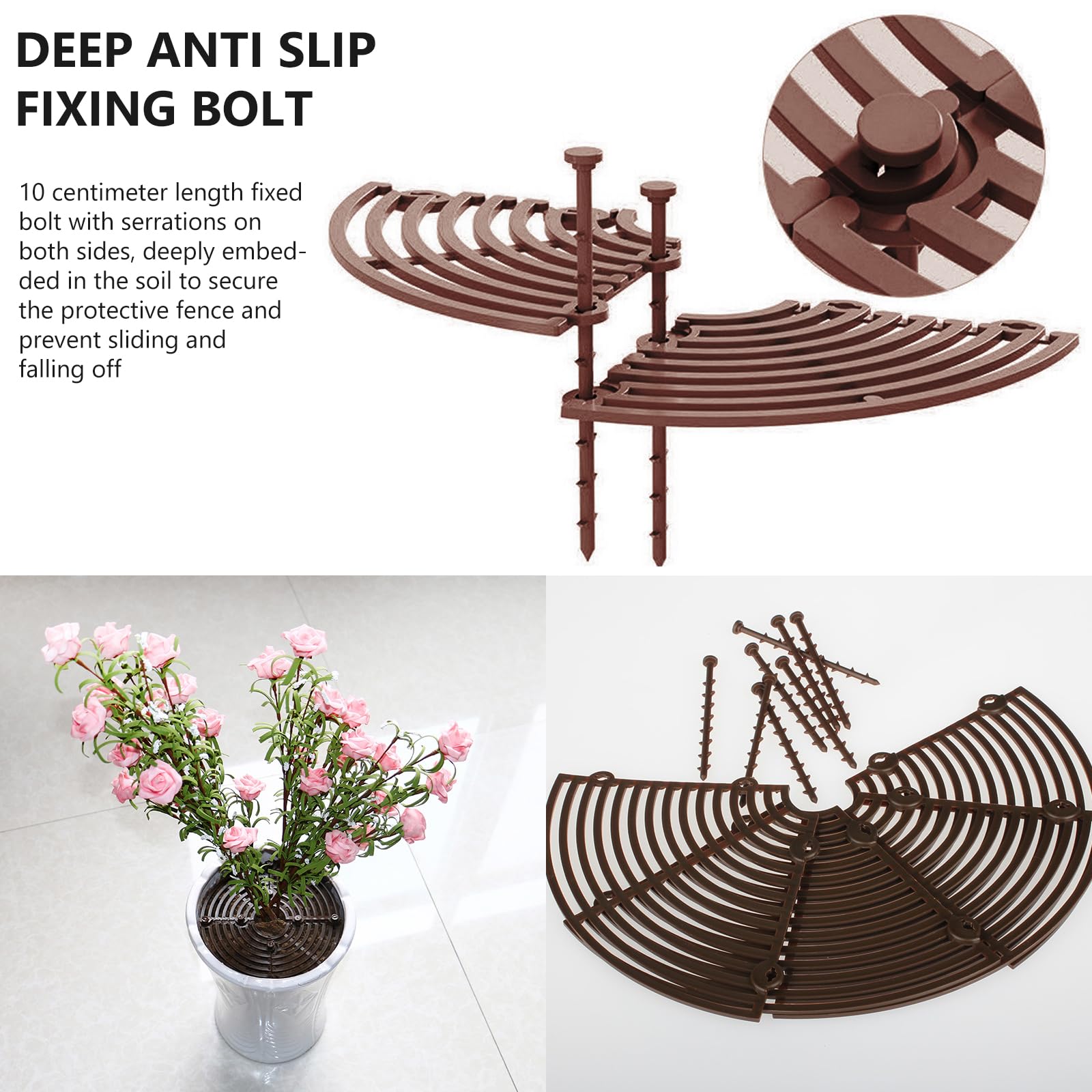 Grille de Protection pour Pot de Fleurs 52 cm et 28 cm avec Boulons, Protection pour Pots de Plante