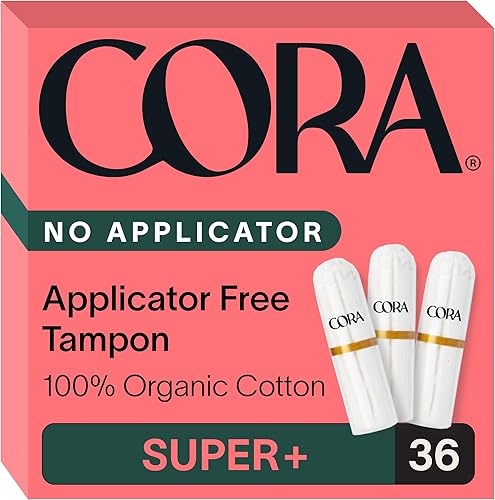 Miniatura 7 de Cora Tampones no aplicadores 100% algodón orgánico  Ultra absorbentes, sin perfume, natural, no tóxico, sin aplicador  Eco-consciente SS+ (72 S