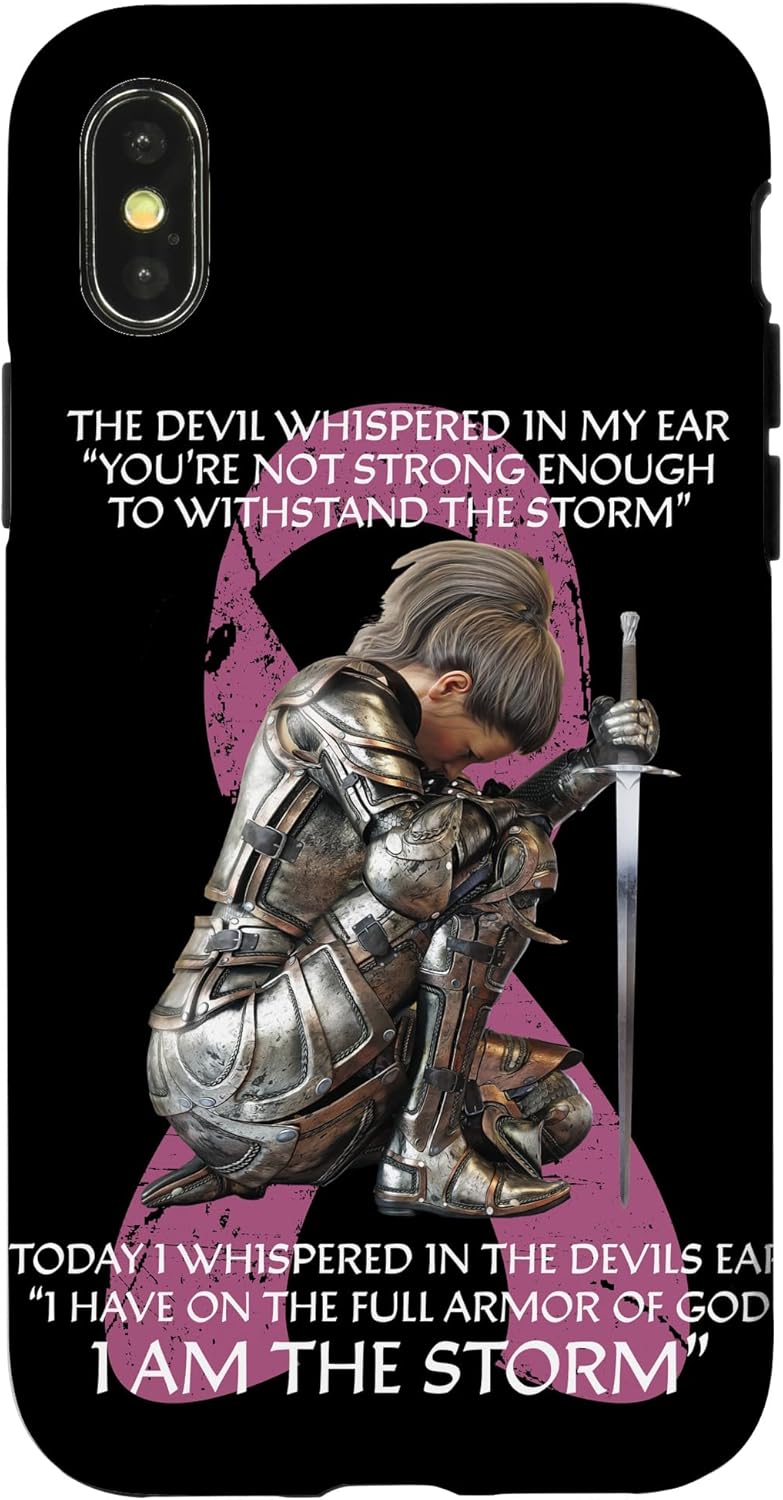 Christian I Am The Storm Breast Cancer Awareness Gifts Phone Case for iPhone 15