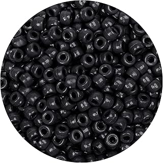 Black Pony Beads Barrel Bulk Kandi Beads Bag Hair Beads for Braids for Girls DIY Crafts Jewelry Bracelets Making 6x9mm - 500 Pcs