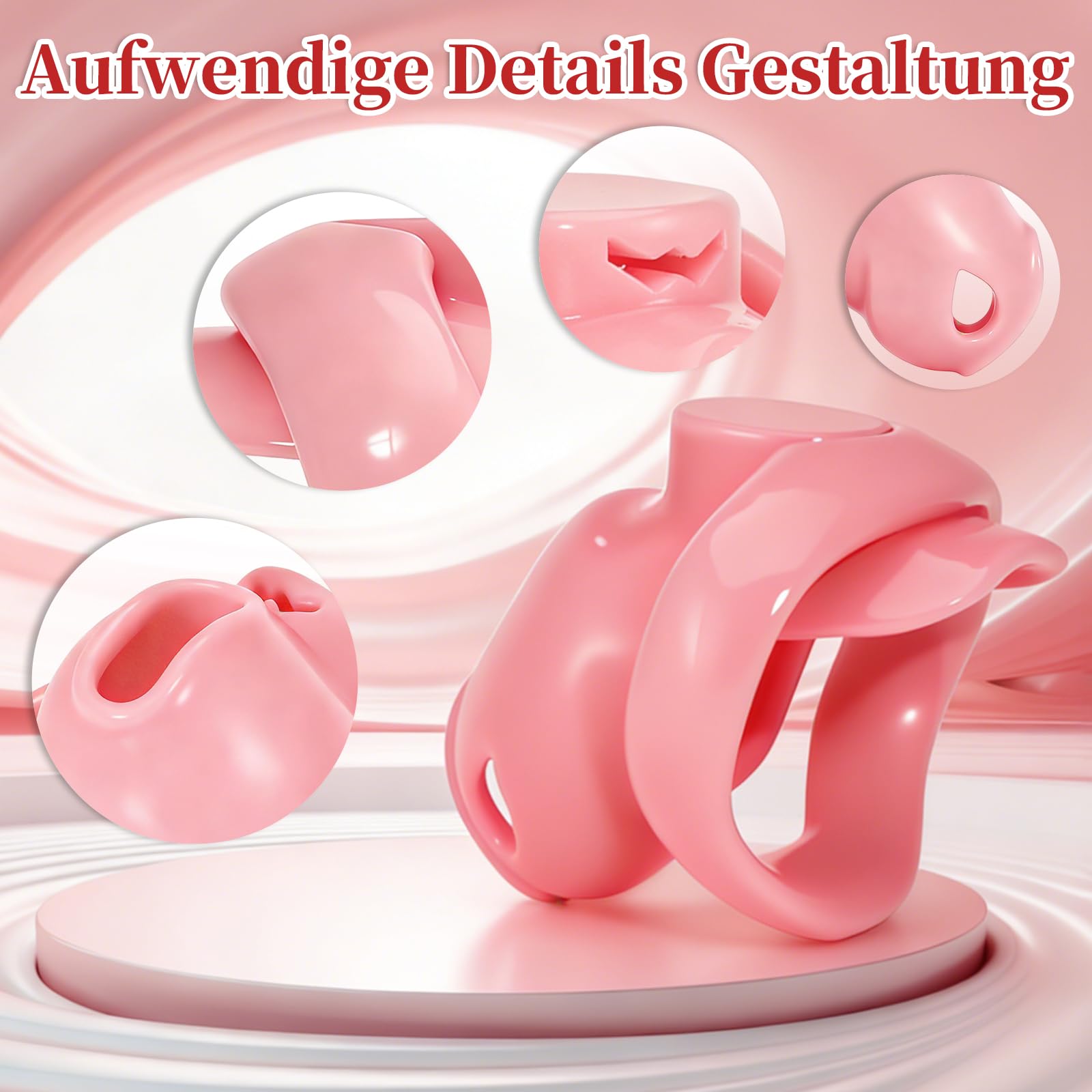 Cage de Chasteté pour Pénis Petite Chastity Cage avec 2 Clés et 4 Anneaux Différents Sex Toys pour Man Cage Chastetée pour Bondage les Pénis des Hommes Légère et Respirante (Clear,Nub)