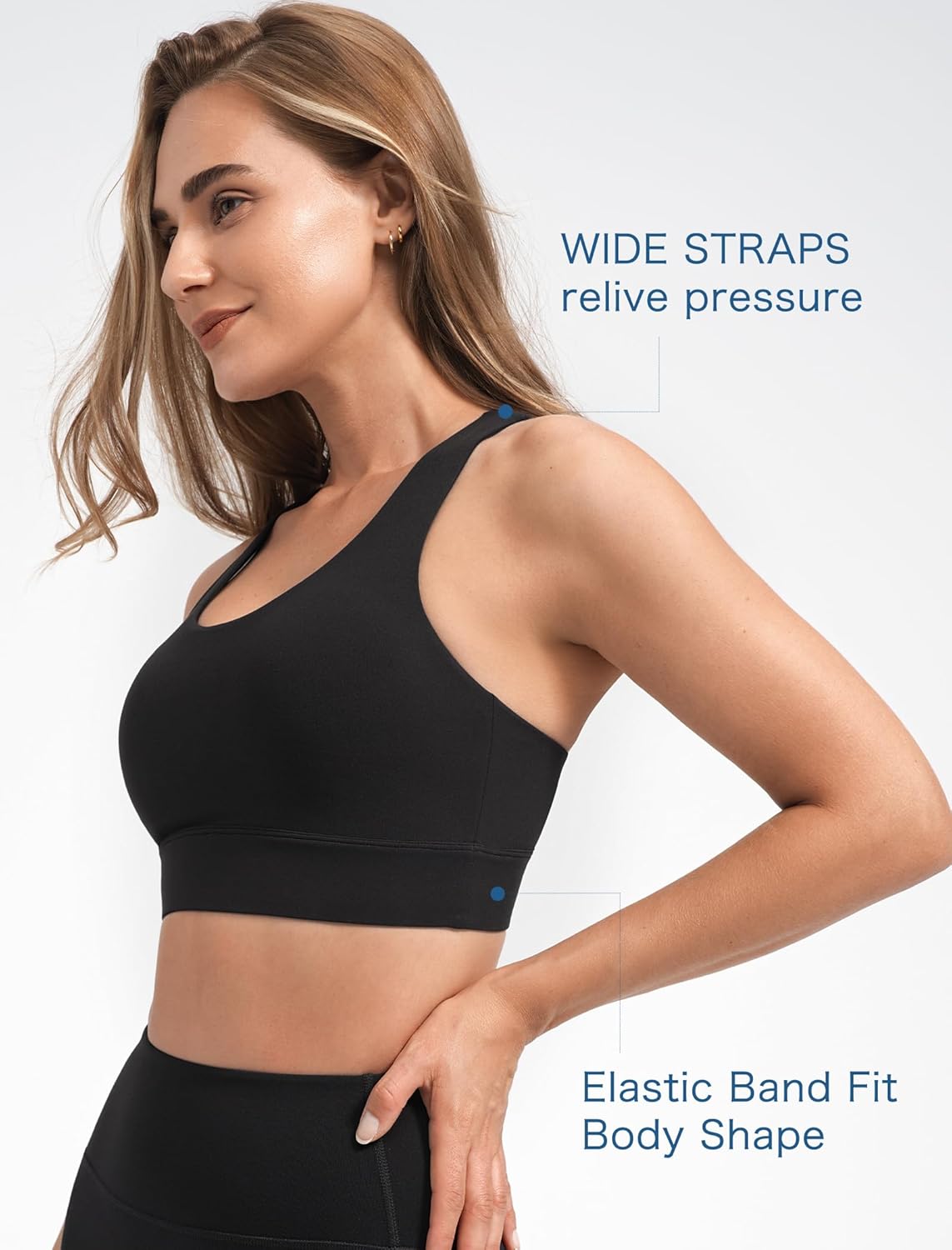 Yvette Criss Cross Back Padded Strappy U NeckYoga Sports Bras with Removable Cups Light Support Wireless Bra Cropped Tank Top - Image 4