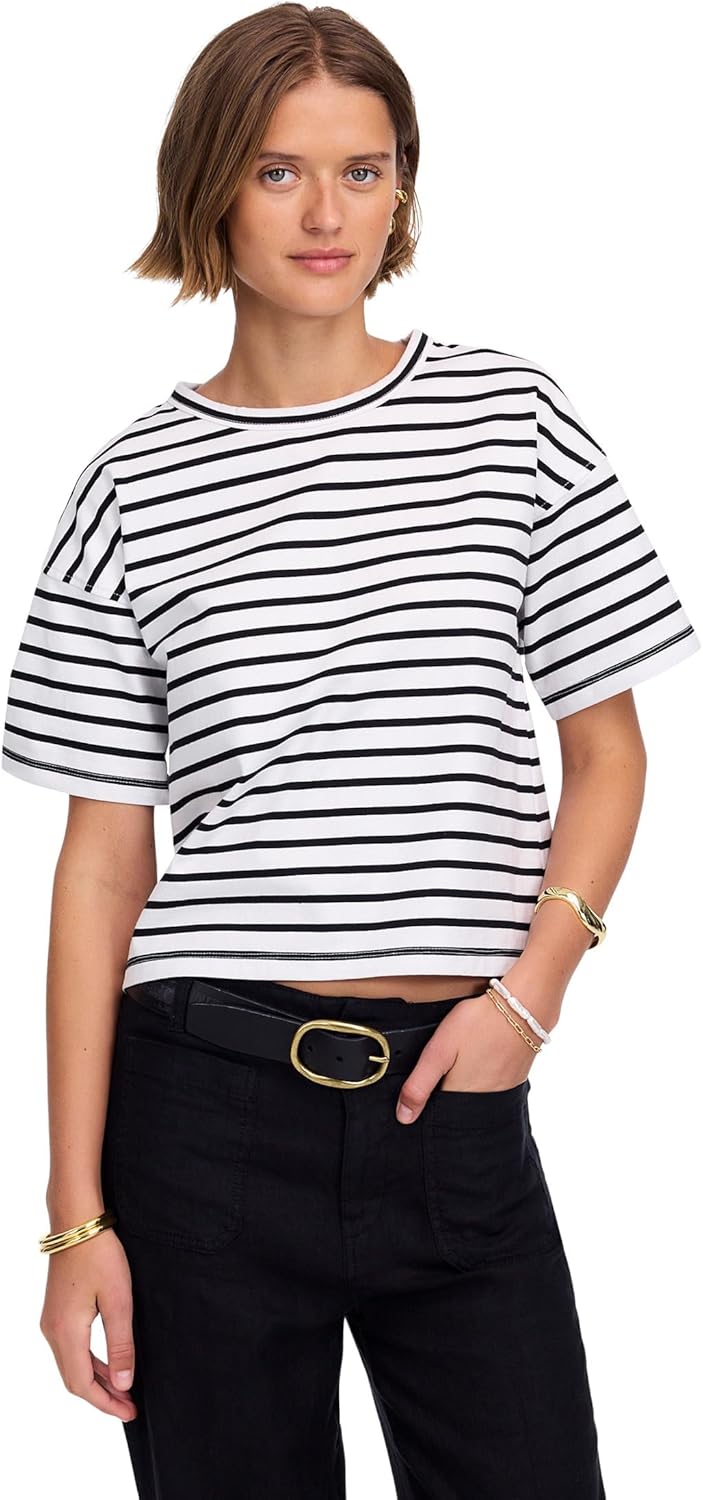 Madewell Womens Structured Boxy Tee Stripe