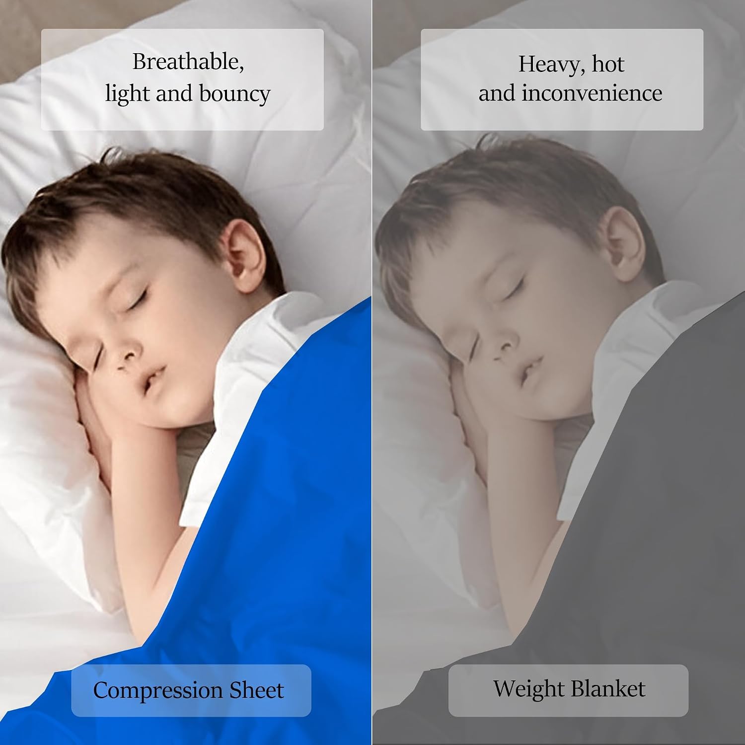 Sensory Bed Sheet for Deep Pressure Therapy – Spandex Bed Sheet – Sensory Compression Blanket for ADHD, Autism – Breathable & Hypoallergenic, Blue, Full Size