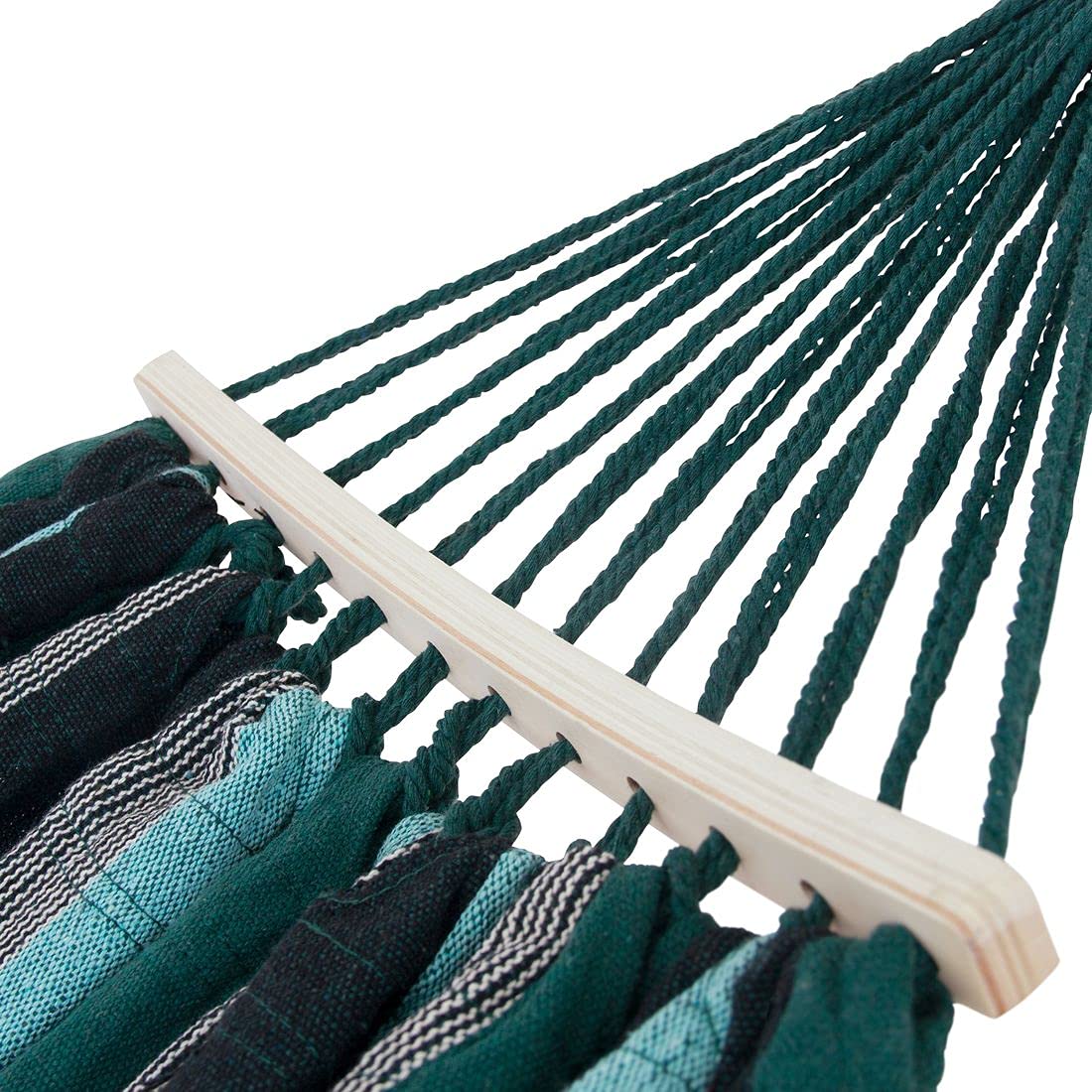 yourGEAR Bali XL hangmat met kussen - 240 kg getest, 240x120 cm, smaragd of aqua, katoenen hangmat, incl. bevestigingsset