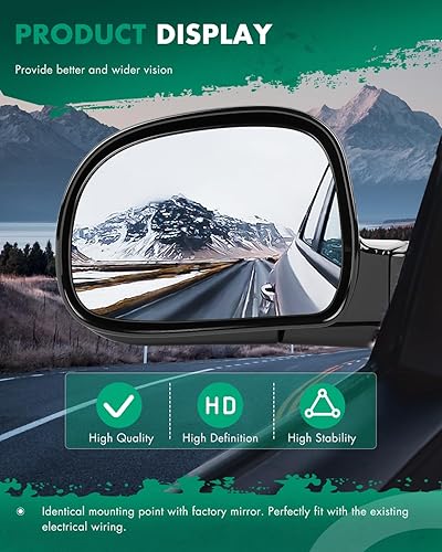 Miniatura 5 de SCITOO Espejos laterales izquierdo y derecho para Chevy Blazer S10 1994-1998 1994-1998 S10 1994-1998 para GMC Jimmy S-15 1994-1998 para GMC S-15