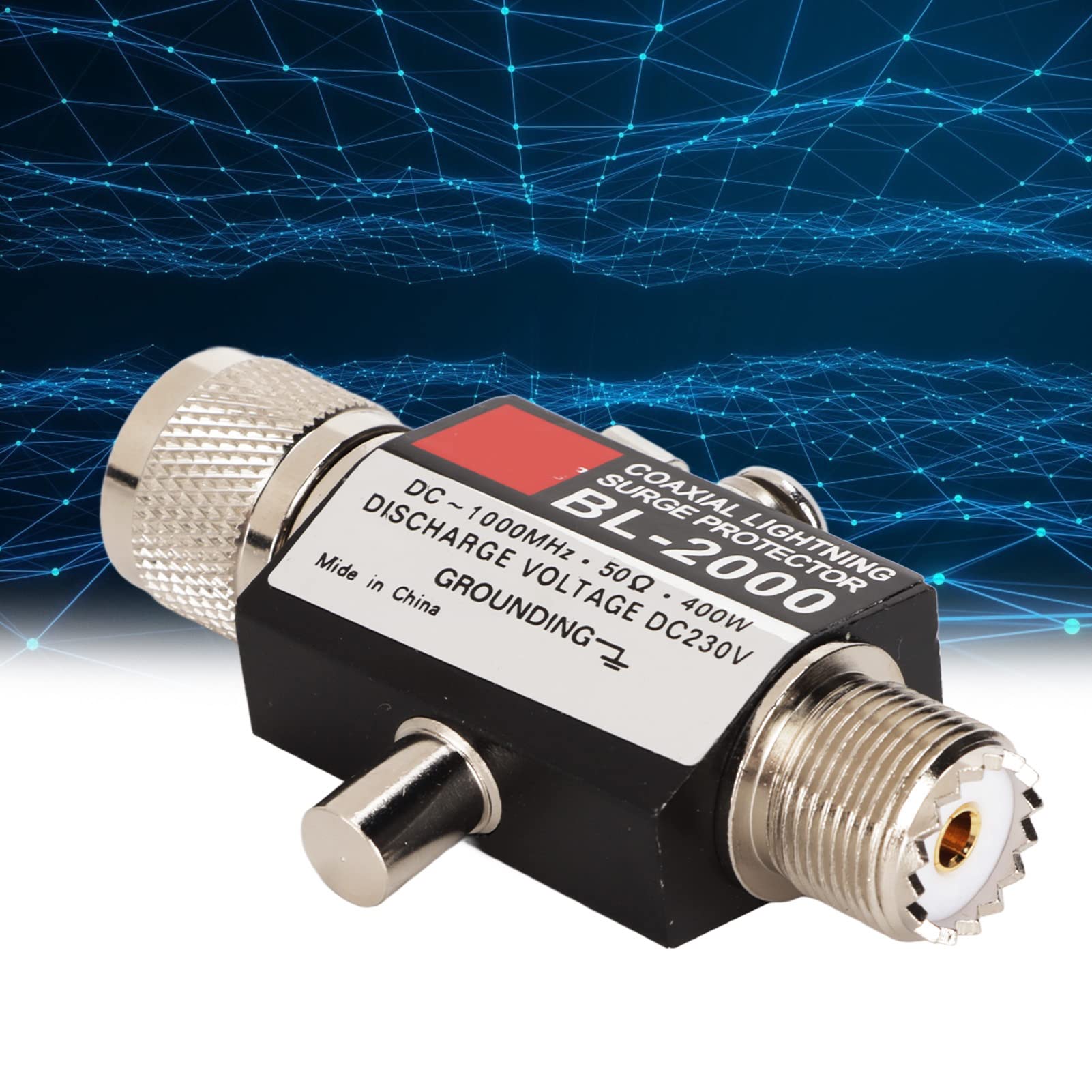 KIMISS Blitzschutz, Koaxial-Ableiter PL259, Buchse auf Stecker, 400 W, Verlustarm, für Elektronikzubehör, Zubehör, Steckdosenleisten, Protektoren, Ableiter für Gebäudeantennen