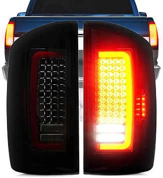 LED Tail Light Fit for Dodge Ram 1500 2007-2008, for Dodge Ram 2500 3500 2007-2009 Fit Halogen Type, Not Fit Factory LED Models Taillight Assembly Smoke Lens, SZ150351TBS