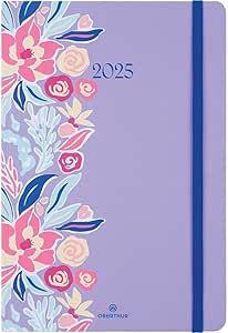 Agenda Semainier De Poche Obertur Anahita 15 - Janvier 2026 à Décembre 2026 - 10x15 Cm - Fleurs Pastels - Bilingue Français/anglais