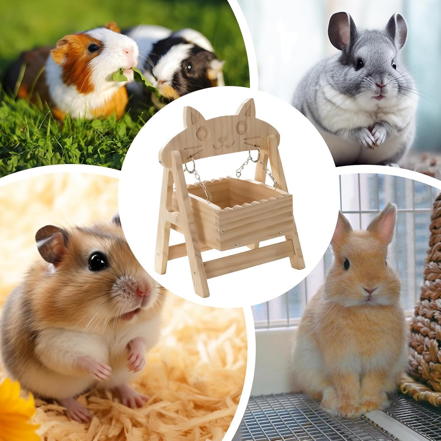 Generisch Amaca per criceti, accessori per piccoli animali, amaca con clip, piccoli mobili per animali domestici per gerbilli, topi, cincillà, furetto per interni ed esterni, per riposare (kak×2)