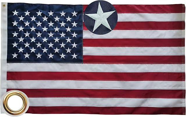 American Flag 3x5FT -(90x150cm) Embroidered Stars Sewn Stripes Outdoors Indoors USA Flags Nylon flag Brass Grommets banner