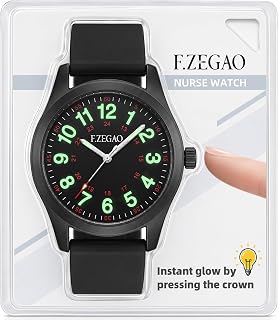 F.ZEGAO nurse watch with a press-to-glow dial