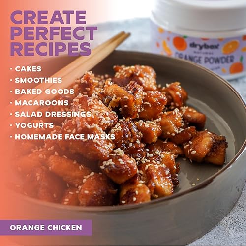 Miniatura 8 de Drybox Naranja en polvo, naranja pura en polvo para hornear, batidos y postres, rica en vitamina C y D. 7 onzas (7.05 oz)