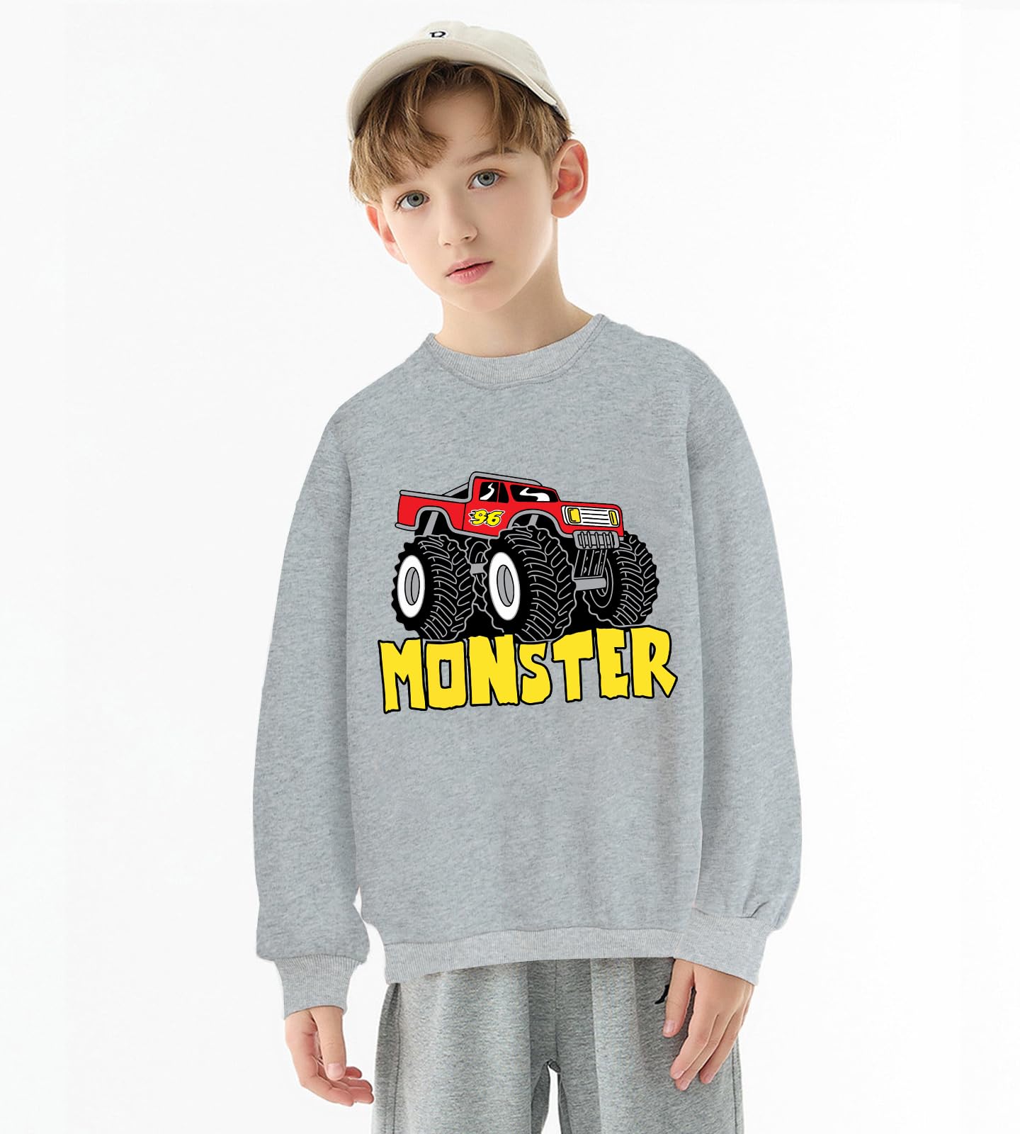 Jungen Pullover Kinder Langarmshirt Baumwolle Dinosaurier Bagger Sweatshirt Gr.92-122