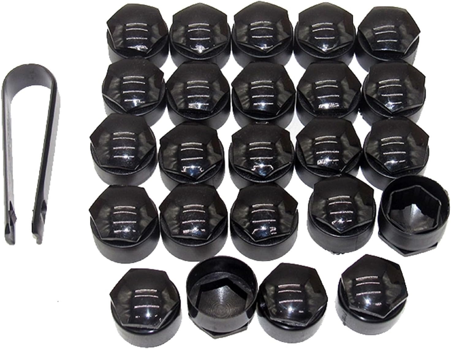 Lug Nut Covers Wheel Center Caps Tire Screw Cap for Audi A1 A3 A4 A5 A6 A7 A8 Q2 Q3 Q5 Q7 S5 TT 24PCS+Disassembly Tool (Grey)