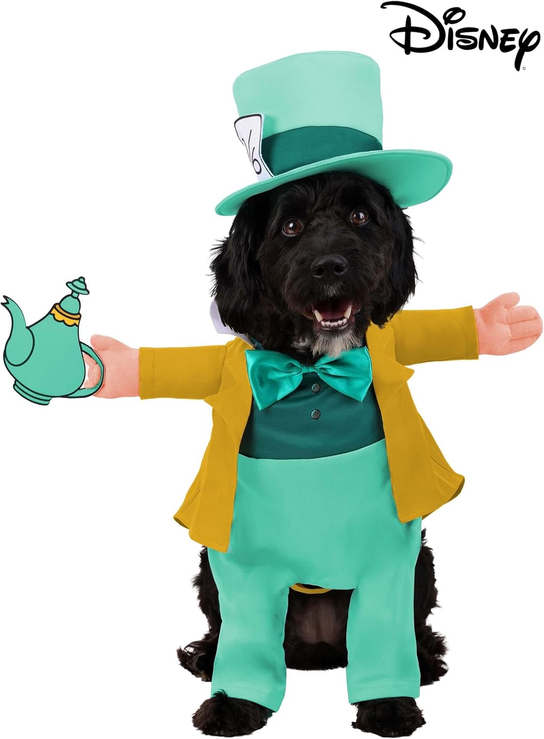 Disney Mad Hatter Pet Costume for Dogs - Includes Costume & Hat - Wonderland-Themed Outfit for Halloween & Events M